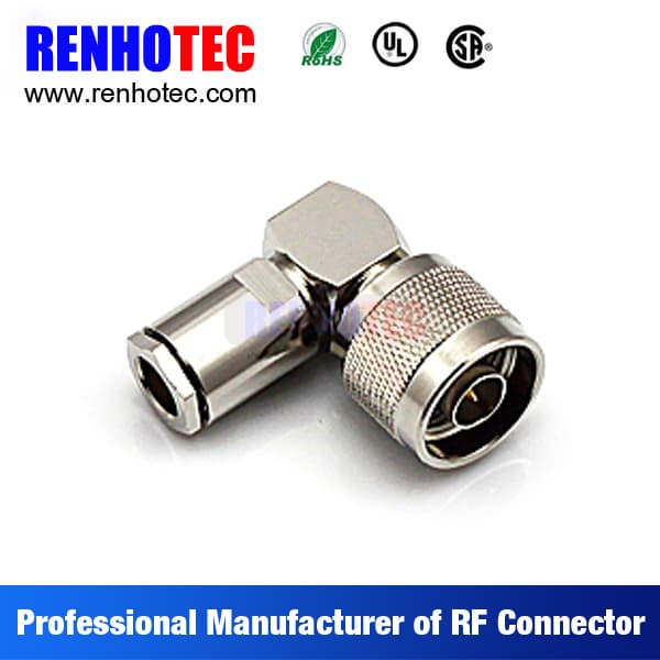 90 Degree N Male Connector Clamp Type RF Connector for RG213
